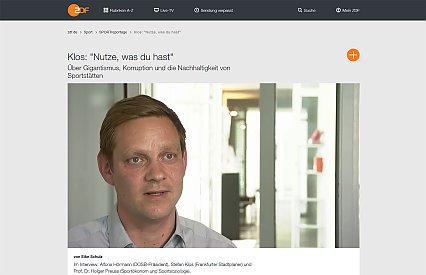 Stefan Klos on ZDF SPORTreportage